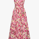 GRACE KARIN 2025 Women's Summer Floral Print Dress Sleeveless Casual Flowy Sundress A Line Ruffle Wedding Guest Outfit, S