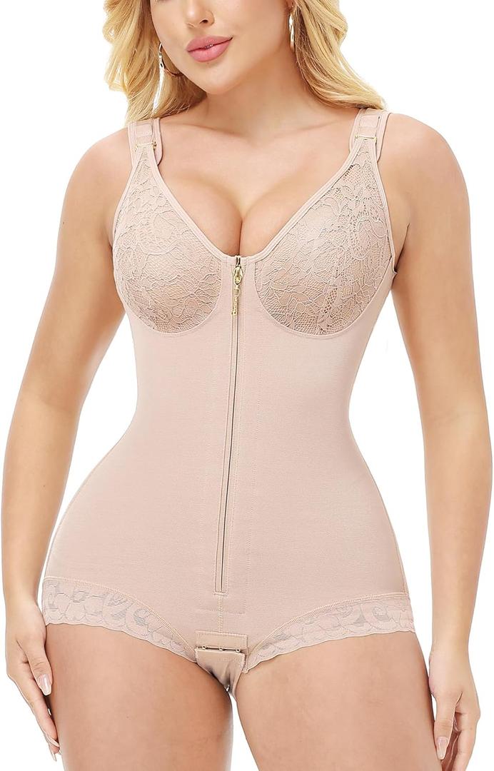 SHAPSHE Fajas Colombianas Moldeadoras Body Shaper Postpartum BBL Post Surgery Stage 2/3 Tummy Control Compression Garment (Small, Tan)
