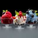 Reallnaive 50 Pcs 50 Pcs Clear Dessert Cups 3.5oz Plastic Parfait Cup Disposable Appetizer Cup Mini Ice Cream Bowl for Appetizer, Sundae, Fruit, Mousse Pudding Wedding Baby Shower Party Supplies