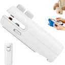 Mini Bag Sealer with Cutter and Magnet, 3-in-1 Rechargeable Magnetic Food Sealer & Cutter, USB Portable Handheld Heat Sealing Tool for Snacks, Chips, Vegetables to Keep Food Fresh (White)