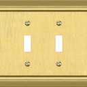 Metal Wall Plate for Electrical Outlets, Decorative Brass Gold Switch Plates Outlet Cover, Light Switch Cover Plate, 4-Gang Wall Plates (Quad Toggle, 1 Pack)