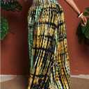 Women's Plus Size High Waisted Palazzo Pants Boho Wide Leg Smocked Vacation Baggy Trousers (XL)