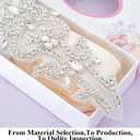 Rhinestone Belt Bridal Crystal Pearl Wedding Sash Bead Trim Women Gowns Sash (White)
