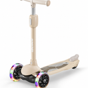 Kick Scooter for Kids, 3 Wheel Scooter Adjustable Height Foldable Design, 3 LED Light Wheels, Rear Brake, Extra Wide Non-Slip Deck Kid Scooters for Boys and Girls