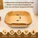 Air Fryer Liners Disposable, 125Pcs Parchment Paper, 8 Inch Non-stick Air Fryer Paper Liners, Unbleached Square Airfryer Liners for 5-8QT Air Fryer, Baking, Roasting Microwave