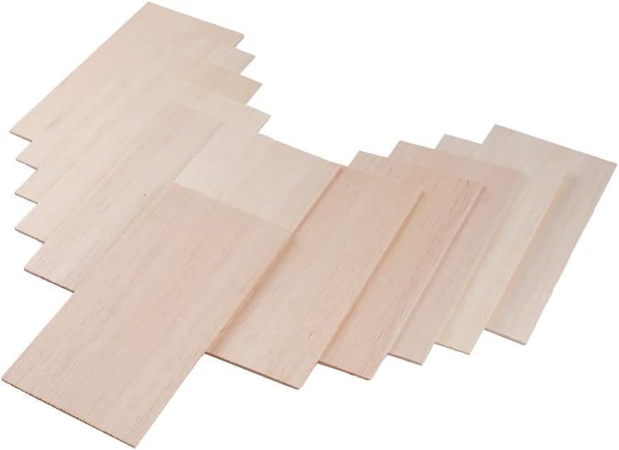 12 Pack Balsa Wood Sheets 1/8 x 4 x 8 Inch Natural Wood Color Unfinished Wood for DIY Crafts Make Models of House Airplane Ship Boat DIY Wooden Plate Model (200x100x3mm)