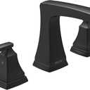 Delta Ashlyn Matte Black Bathroom Faucet 3 Hole, 8 Inch Widespread Bathroom Sink Faucet for Vanity, Metal Push-Pop Drain Assembly, Matte Black 3564-BLMPU-DST