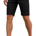 GINGTTO Mens Slim Fit Shorts 9" Inseam Stretch Chino Shorts (34, Black)