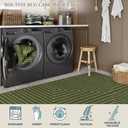Lahome Neutral Geometric Green Easy Jute Rug, 3x5 Washable Entryway Front Porch Rug, Farmhouse Rhombus Non Slip Non Shedding Indoor Outdoor Carpet for Kitchen Balcony Laundry
