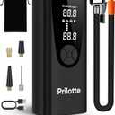 Tire Inflator Portable Air Compressor-Upgrade 20000 mAh Air Pump for Car -150 PSI Electric Tire Inflation-Cordless Tire Pump with Pressure Gauge Emergency Light for Motor, Bike, Ball, Black