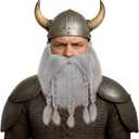 Yan Dream Viking Dwarf Braided Synthetic Fake Beard with Mustache for Halloween Cosplay Costume Parties