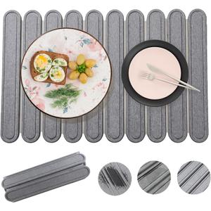 Large Stone Dish Drying Mats for Kitchen Counter, 23"(L)16"(W) Diatomaceous Earth Mats, Water-Absorbent Collapsible Multi-Purpose Stone Drying Tray for Cups Dishes Bottles, Match Any Countertop (Grey-Standard)
