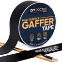 DIY Doctor Pro Professional Gaffer Tape ~2 Inch (48mm) Black – Matte Cloth Gaffers Tape for Stage, Floor & Cable Management – Strong Adhesive, No Residue, Non-Reflective