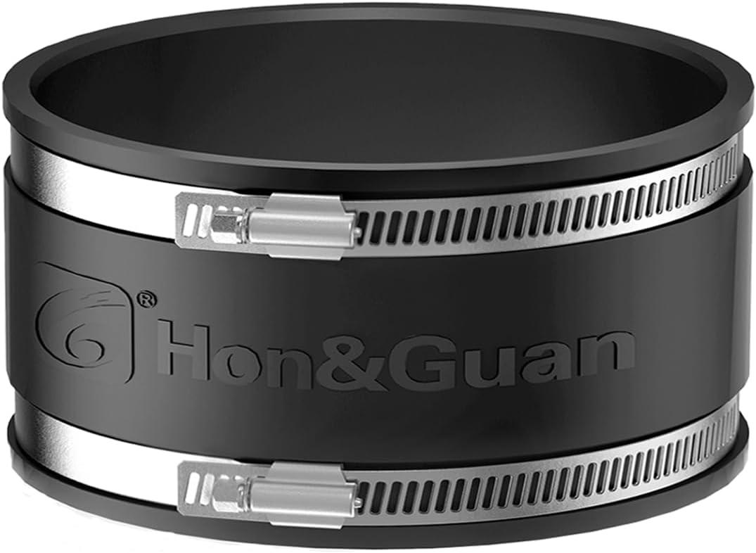 Hon&Guan 8 Dust Collection Fittings Rubber Noise Reduction Clamp for 8 Inch PVC Pipe/HVAC Inline Duct Fans and Carbon Filters/Duct Reducer