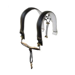 Saxophone Shoulder Strap - Handmade Leather Saxophone Harness Strap, No Neck Stress, Lengthened for Tenor/Baritone/Alto - Black