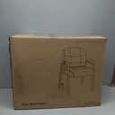 Amazon Basics Classic Faux Leather Office Desk Chair with Armrests, Metal Frame, Black, 27.4D x 23.6W x 35.8H in