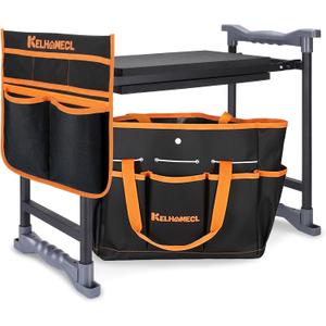 Garden Kneeler and Seat, Extra Wide Thick EVA Pad, Heavy Duty Foldable Garden Bench Holds 350lbs, Ergonomic Kneeling Stool with Garden Tool Pouches, Gardening Gifts for Women, Men & Seniors, 20 inches x 18 inches x 13 inches