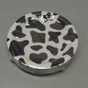 BLUE PANDA 48 Pack Cow Print Paper Plates (9 Inch) for Barnyard Birthday, Farm Animal Party - Cow Baby Shower Supplies (Brown Foil Print)