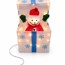 Christmas Light Gift Box for Outdoor Indoor Decorations - Xmas Pop Up Santa Claus Presents Box, Decorative Snowflake Animated Gift Box Lighted for Porch Yard Under Tree Ornaments Holiday Decor