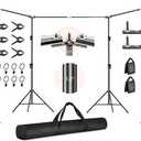 FUDESY Backdrop Stand Heavy Duty, 10x30ft Adjustable Photo Backdrop Stand