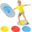 2-in-1 Kids Maze Balance Board, 3 Swappable Labyrinths & 3 Challenge Balls, Non-Slip Rubber Base Wobble Board for Core Training, Skate Prep & ADHD Focus, Ages 3-12, 18.2 x 11.5 x 3.2 inches