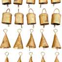 Gold Cow Bells 20 Small Bells Rustic Metal Hanging Bells for Crafts, Vintage Jingle Bells for Crafting, Christmas Bells Decorations, Farmhouse Wreaths, Witch Bells, Holiday Garland, DIY