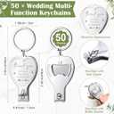 Pickmesh 50 Sets Wedding Souvenir for Guests Heart Multi Function Bottle Opener Nail Clipper with Thank You Cards White Organza Bags Wedding Party Supplies Bridal Shower Gift (Thank You)