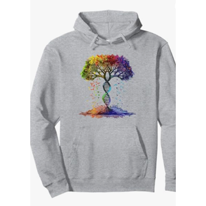 LGBTQ Rainbow Life Tree Art Tree Gift Summer DNA Pullover Hoodie Small