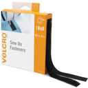 Velcro Brand Sew On Fabric Tape - Substitute for Snaps Buttons or Zippers - Alterations and Hemming - Bulk Pack Hook and Loop Fastener, Black,  in x 15 ft