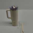 30 oz Tumbler with Handle | Flip Straw Lid | Leakproof Design | Stainless Steel Insulated Cup | Double-Wall Vacuum Insulation for Hot & Cold (Cream)