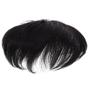 Black Wig for Men, Artificial Invisible Male Bald Patch, 5.51 inch Clip In Hairpiece Wig with Headband, Lifelike Seamless Male Wig Piece for Daily Wear Styling (14*13cm)