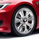 19 Inch Chrome Wheel Covers Compatible with 2020-2024 Tesla Model Y Chrome Hubcaps Rim Protector Wheel Cover for Model Y Accessories (4 Pcs)