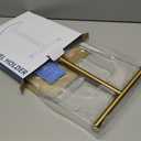 RUACQ Hand Towel Holder Stand, T-Shape Stainless Steel Free Standing Towel Rack, Vanity Countertop Towel Holder for Bathroom Kitchen Heavy Duty (Brushed Gold)