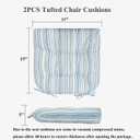 FUNHOME Set of 2 Outdoor Chair Cushions Waterproof Tufted Seat Cushions for Patio Furniture 19 x 19 x 5 Inch Patio Cushion for Rocking, Camping, Kitchen Chairs-Blue Stripe