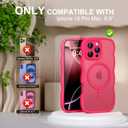 QVLANG Case for iPhone 16 Pro Max, Cute Wave Cover Case, Upgraded[Full Camera Protection][Compatible with Magsafe][Military Grade Protection][Translucent Matte] Phone Case for Women Girls, Hot Pink