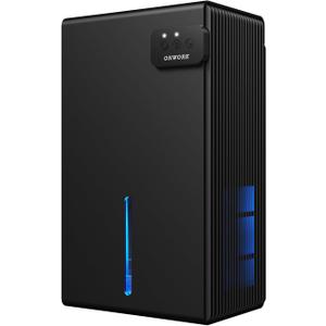 Dehumidifier, 95 OZ Dehumidifiers for Home (800 sq.ft), Quiet Small Dehumidifiers for Bedroom Bathroom Basements Closet RV, Auto Shut Off, Two Working Models and 7 Colors LEDBlack