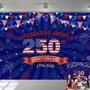 7X5FT American 250th Backdrop for Photography 1776-2026 American 250 Anniversary Party Decoration 4th of July Independence Day Banner Patriotic Photo Background for Home Party
