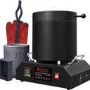 TOAUTO 8KG Large Electric Aluminum Melting Furnace TAF8000, 1800W PID Smelter Kiln Electric Gold Smelting Furnace Kit, for Scrap Metal Recycle Melt Silver & Aluminum (below 1000 Metal (110v)