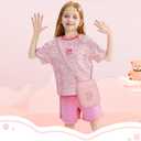 Toddler Purse Initial Crossbody Bags for Girls 3 Pockets PU Leather Cross Body Bag Crossbody Purse Handbag Personalized Preppy Teen Girl Gifts Trendy Stuff (Light Pink P)