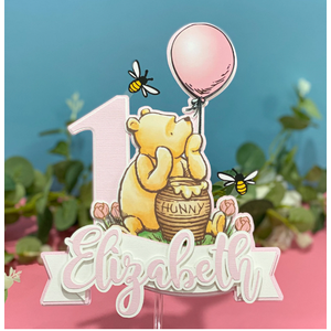 Winnie the Pooh Cake Topper Cute Winnie Cake Topper For Birthday Party Cake Decorations Boys Baby Shower Decorations Perfect Addition For Winnie Bee Theme Party Supplies
 5 Pack