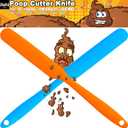 Gifts for Men 2pcs Poop Knife for Toilet Unclogging, Funny Birthday Gag Gifts for Men Dad Him Boyfriend Husband from Daughter Son Wife Kids, Christmas Stocking Stuffers White Elephant Gifts for Adults (Orange & Blue)