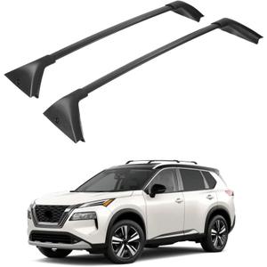 PARTOL Roof Rack Crossbars fits for Nissan Rogue 2021 2022 2023 2024 2025 SV SL Platinum with Side Rail, Rogue Roof Rail Aluminum Luggage Rack Cargo Carrier for Snowboard Canoe Kayak Bike, Black