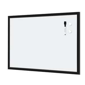 Amazon Basics Magnetic Dry Erase Whiteboard, 35"W x 23"H, Black Wooden Frame, Wall-Mounted for Writing and Presentation