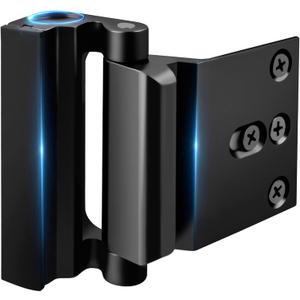 Home Security Door Lock Reinforcement - Child Proof High Security Door Locks with 3" Stop Withstand 800 lbs for Inward Swinging Front Door, Night Kids Safety Metal Flip Deadbolt Latch Defend Home (Black)
