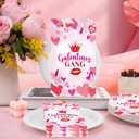 2 x 100 Pcs Galentines Day Napkins, Galentines Gang Party Napkins, Pink Crown Lips Hearts Table Decor for Girls Night, Brunch Party, Besties Celebration Supplies