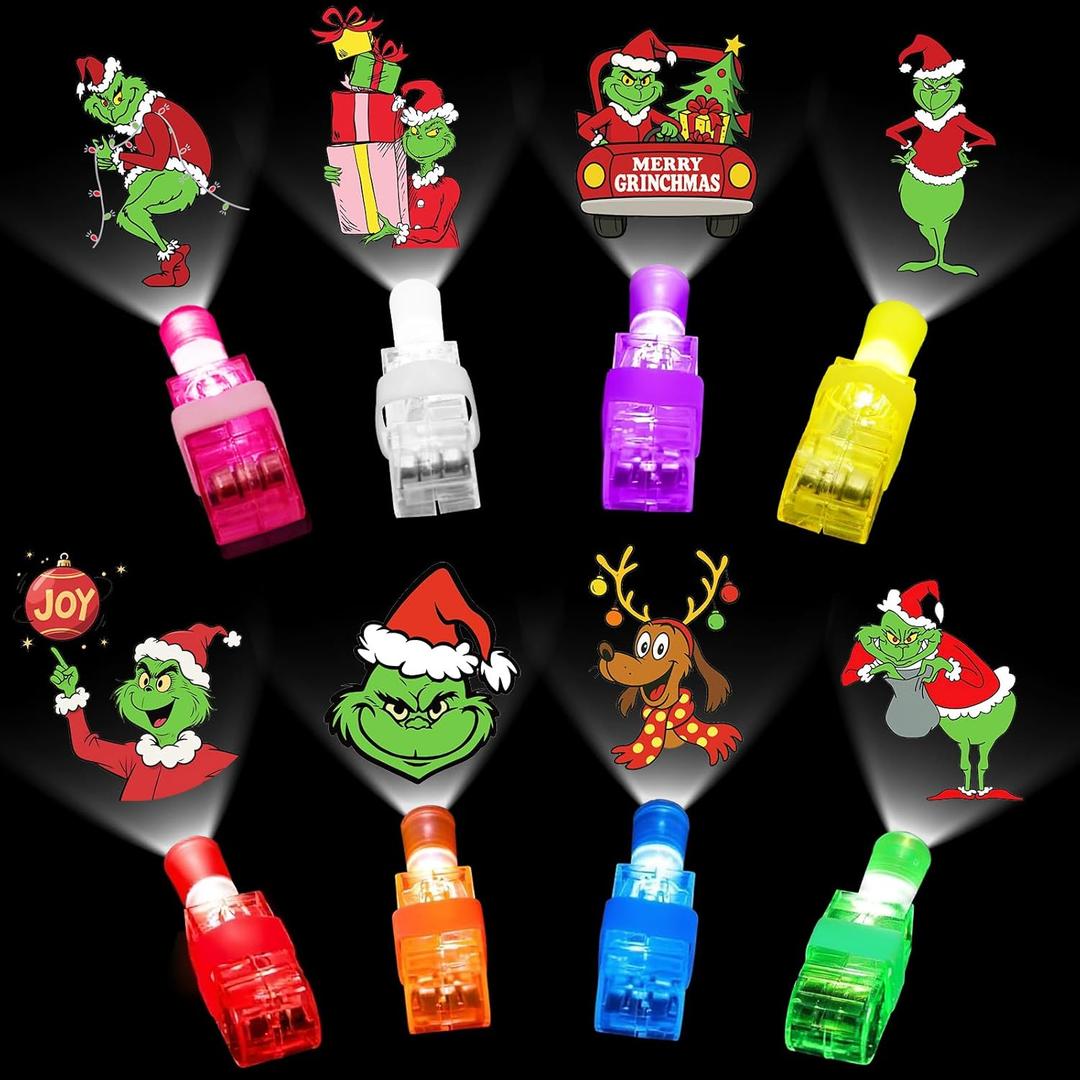 Vodoco Christmas Party Favors for Kids, 40 PCS LED Finger Lights Toys Bulk Glow in the Dark Party Favors School Prizes for Students Stocking Stuffers Goodie Bag Stuffers Christmas Gift