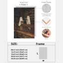 vintage halloween wall art Two cute ghosts in a library Canvas print romantic dark academia moody cottagecore horror posters for Halloween Party House Room Decor 8x12inch Framed