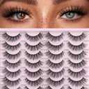 False Eyelashes 14mm Faux 3D Mink Lashes Natural Look Cat Eye Wispy Lashes Pack by Kiromiro, 14 Pairs