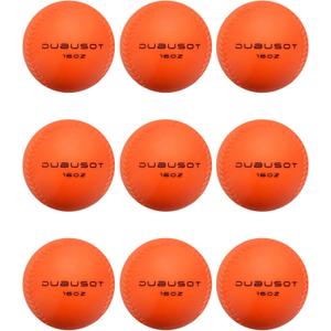 9 Pack Weighted Balls for Baseball & Softball 16 oz Practice Heavy Ball for Hitting, Batting & Pitching Training, Improve Power and Mechanics, 2.85inch (Orange)