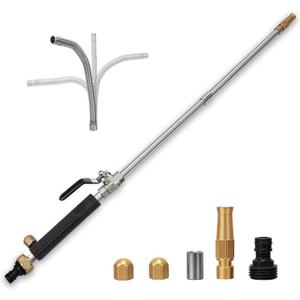 39'' High Pressure Washer Hose Attachment Jet Nozzle,Hose into Power Washer Sprayer Wand with Flexible Hose Nozzle,Cleaning Tool for Gutter Patio Car Pet Window Glass Black